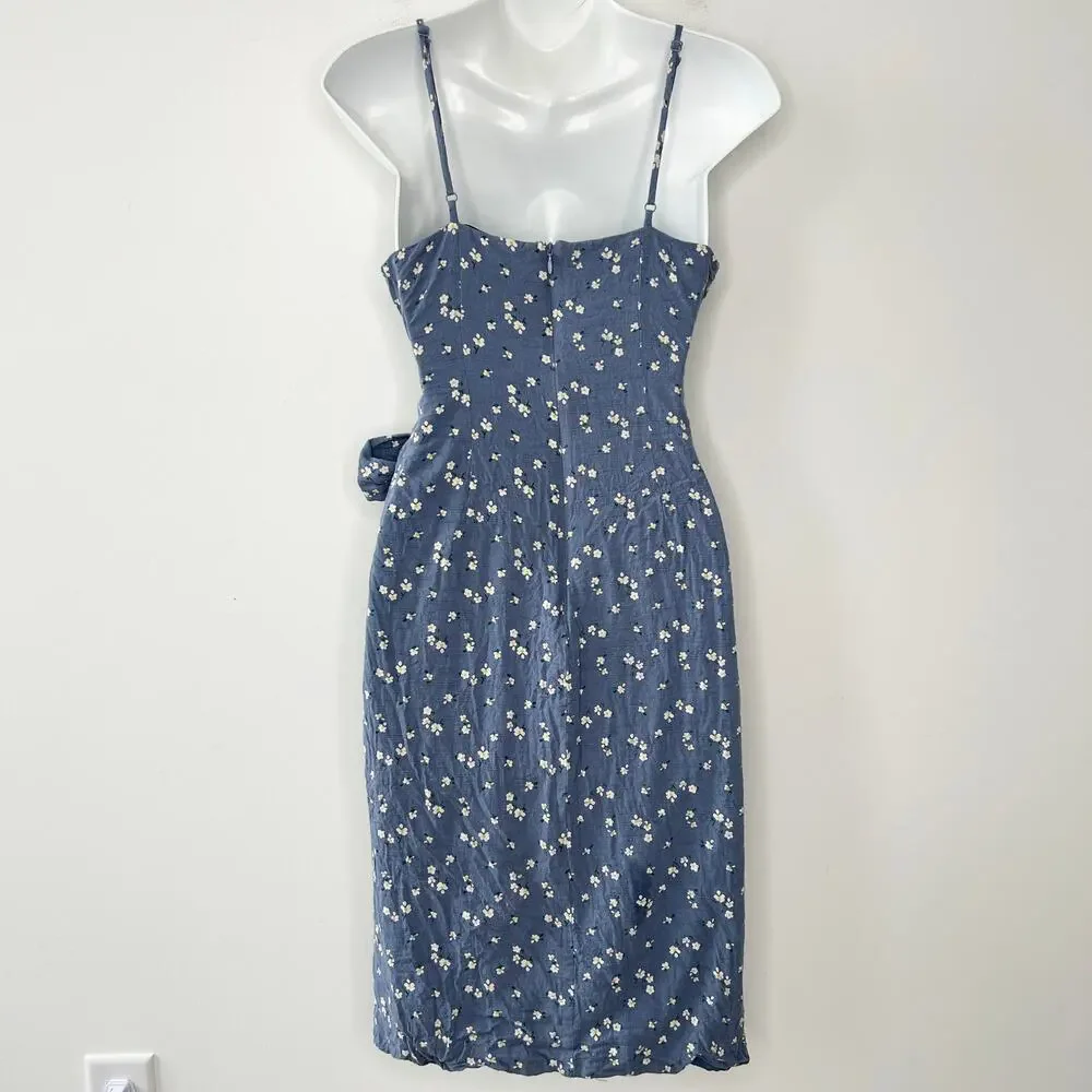 MAJORELLE Dress Womens Size Medium Floral Linen Summer Feminine Soft Girl Date - Picture 7 of 10